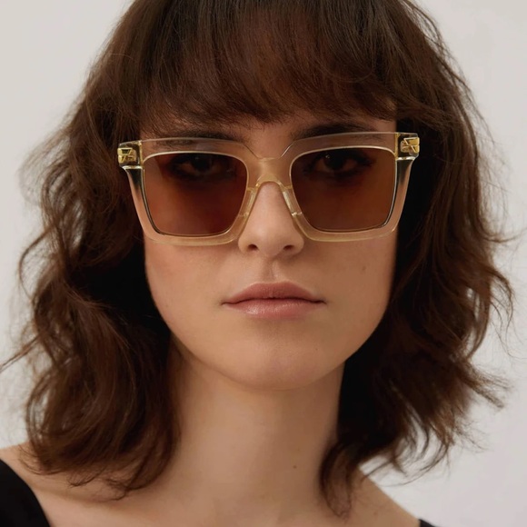 Bottega Veneta BV1122S 003 New Transparent Yellow/Grey Women's Sunglasses - Picture 11 of 13